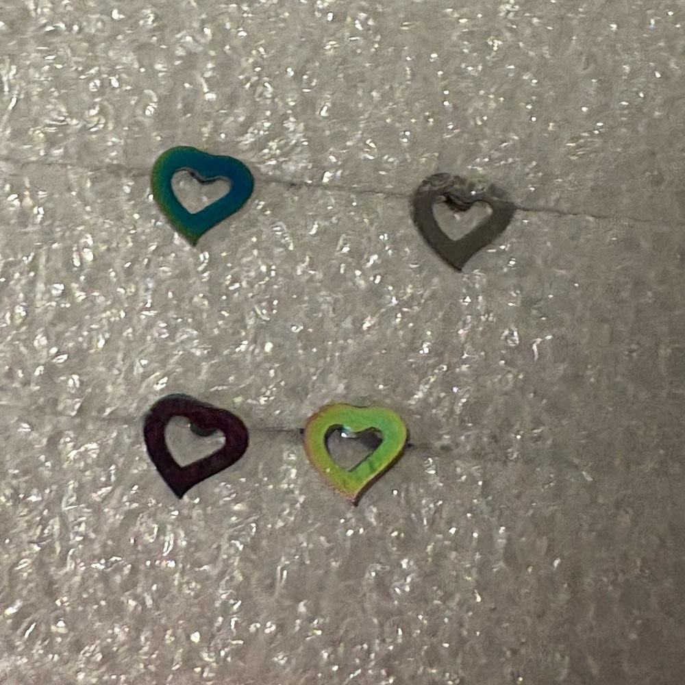 Nose Ring- 3 Piece heart shape stainless steel Nose Stud Nose Ring nwt SH464